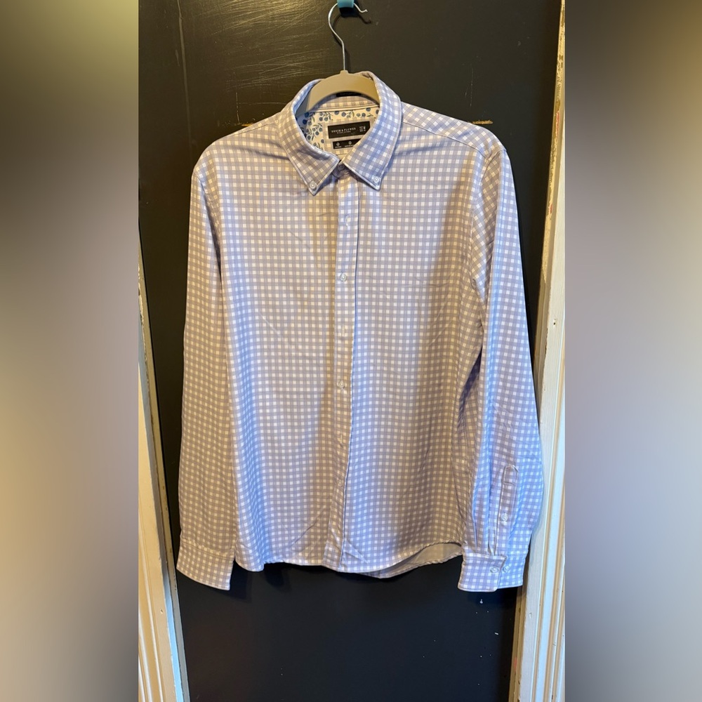 Denim & Flower Light Blue Checkered Dress Shirt